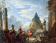 Panini, Giovanni Paolo Roman Ruins with Figures oil on canvas